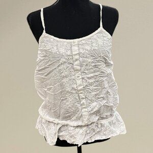 White Eyelet Lace Cami Top